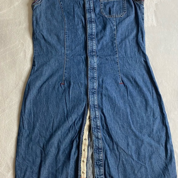 - Vintage 00’s Tommy Hilfiger denim jean button collar dress 8 - Picture 4 of 13